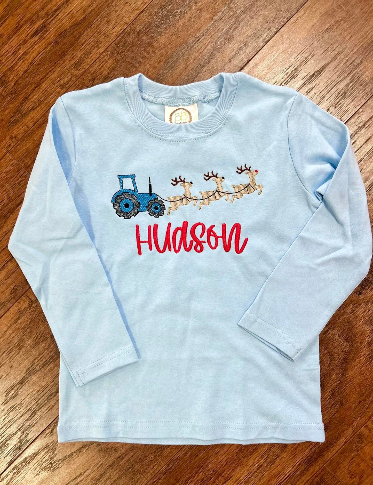 Sketch Stitch Shirt - Reindeer Tractor