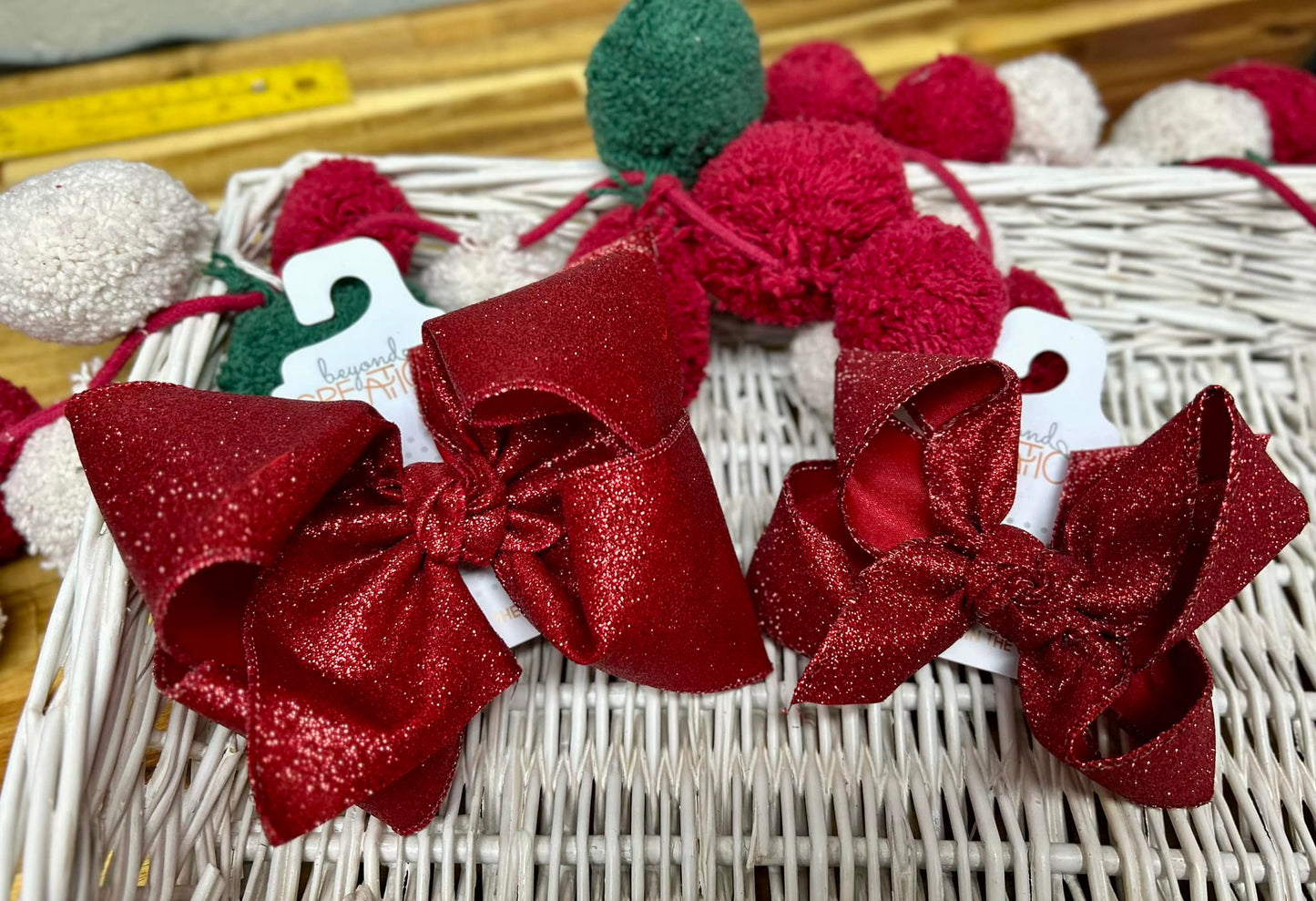 BC Glitter Metallic Red Bow