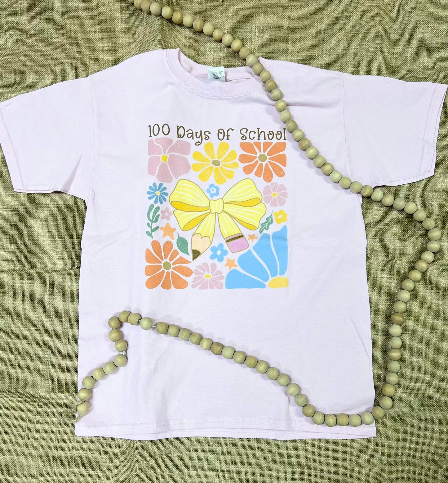 Sublimated Tee - 100 Days of School Floral Bow Frame