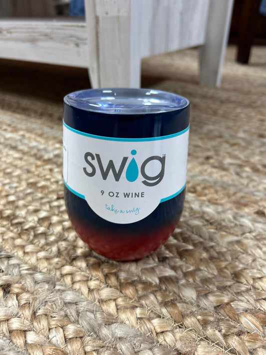 Swig Wine Glass Red/Navy Ombre