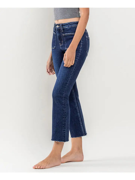 Vervet Patch Pocket Kick Flare Jeans T5830D