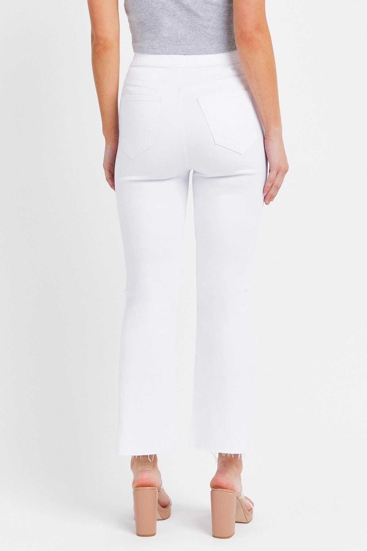 Cello White Comfort High Rise Pull-On Crop Flare