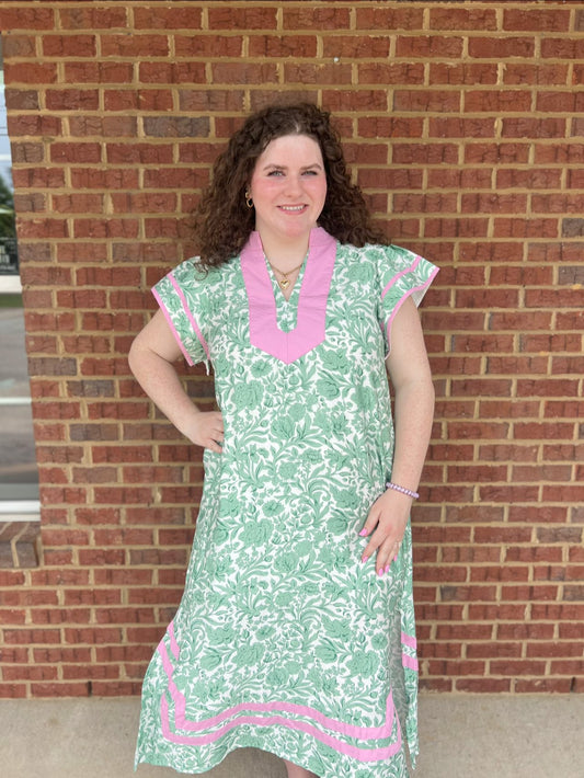 Entro Caftan Plus Midi Dress