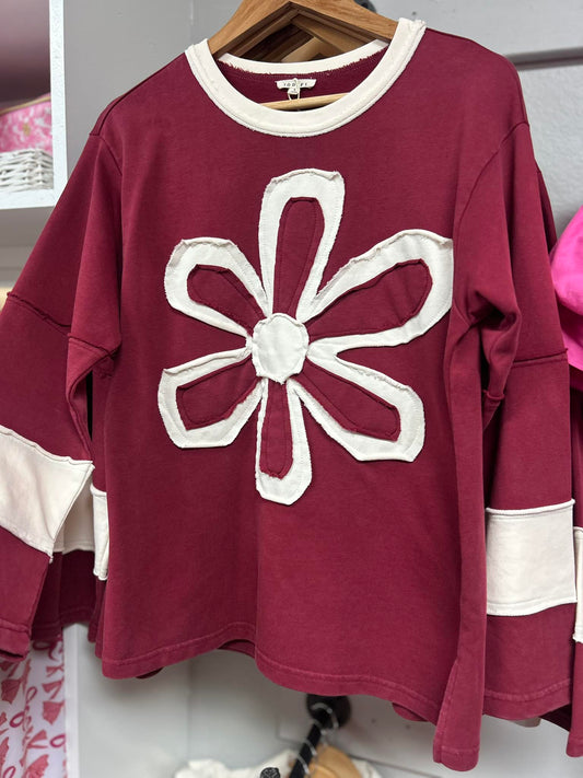 Jodifl Flower Applique Raglan Top