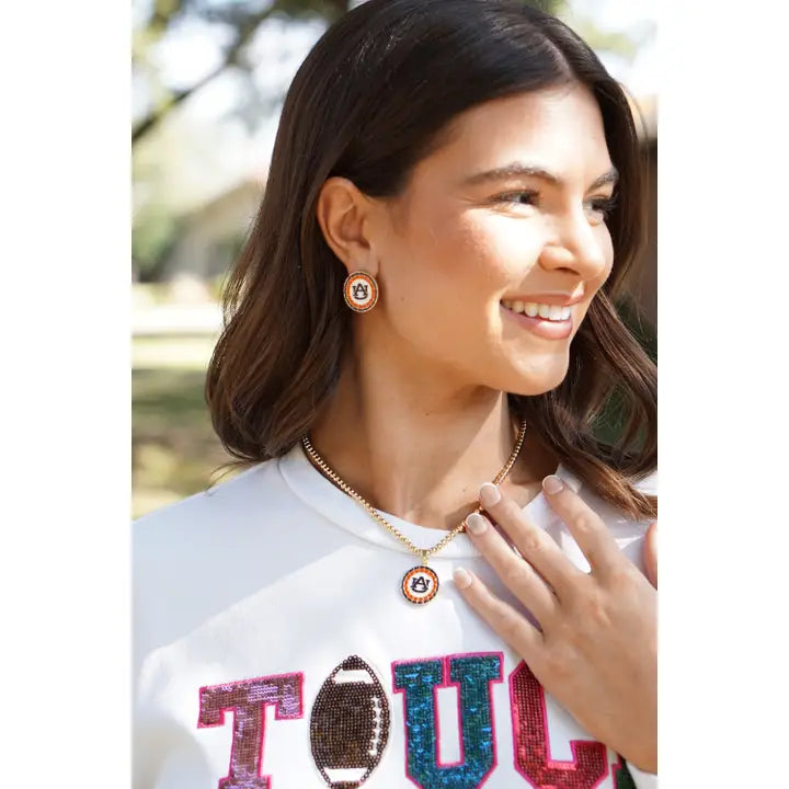 Canvas Pave Gameday Disc Studs