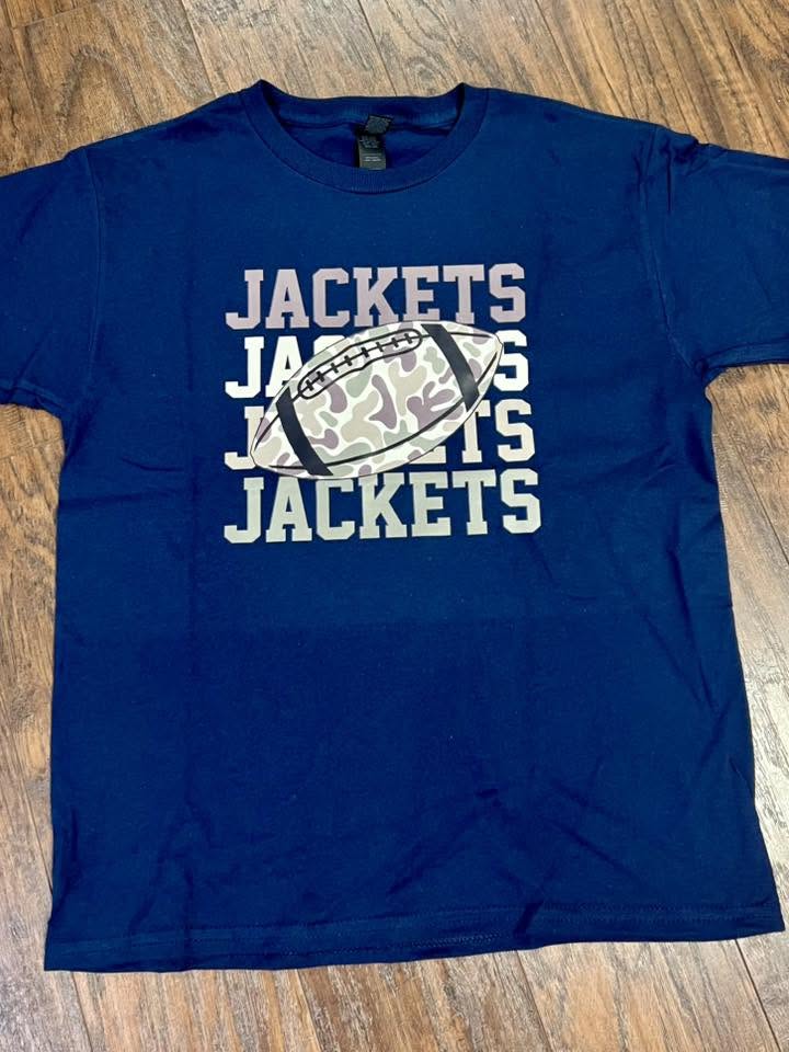 Jackets Camo Football Tee