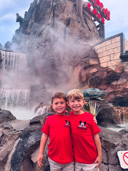 Mickey Name on Left Chest Red Shirt