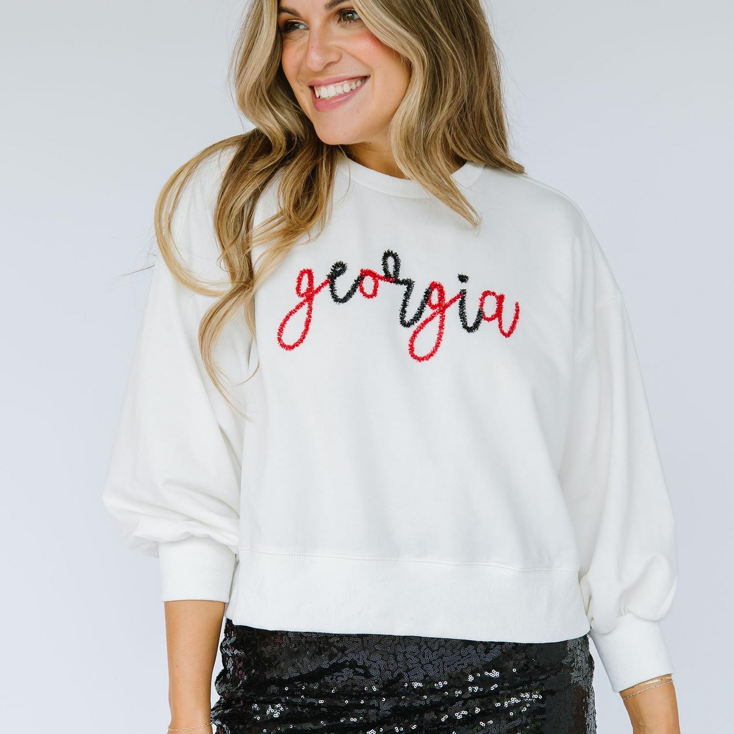 MM Millie Sweatshirt - White Georgia