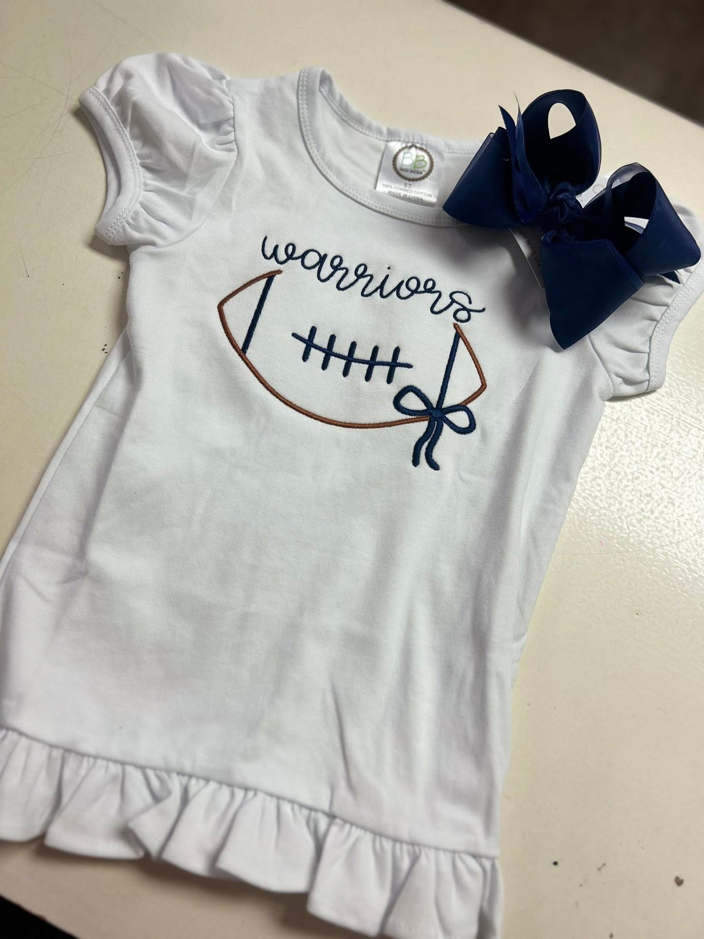 Open Football Embroidery Girl Shirt