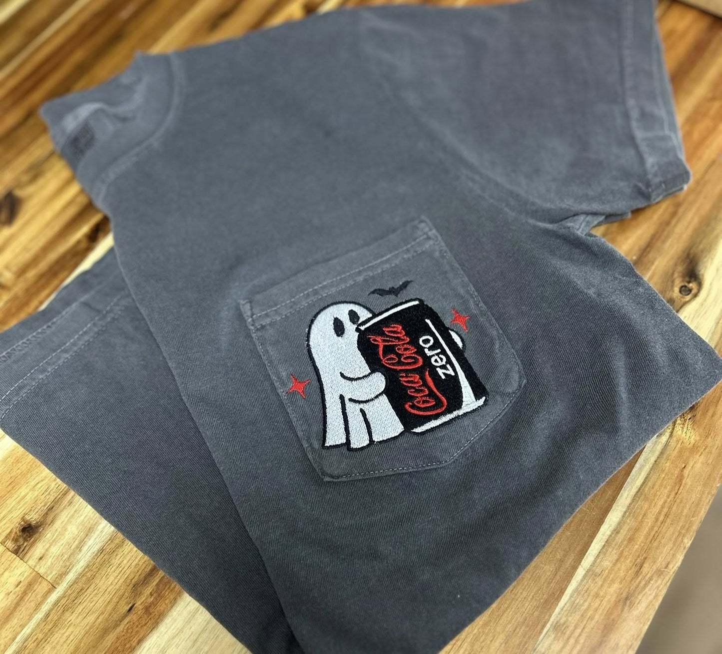 Embroidery Comfort Color Coke Zero Ghost Tee