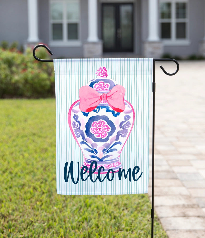 Navy Knot Garden Flags