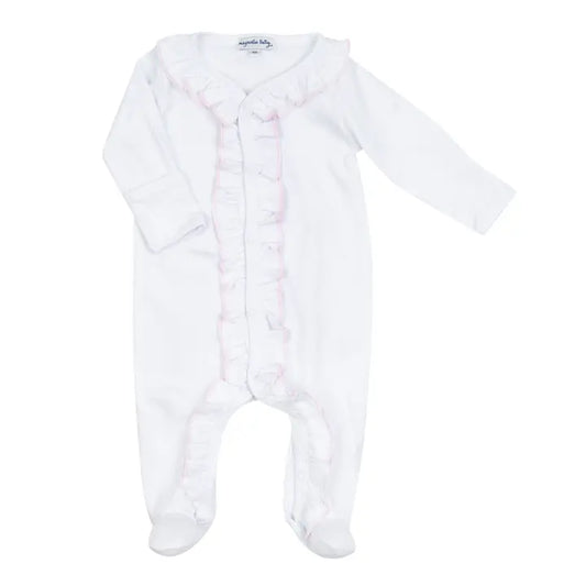 Magnolia Baby Solid Essentials Pink Ruffle Footie