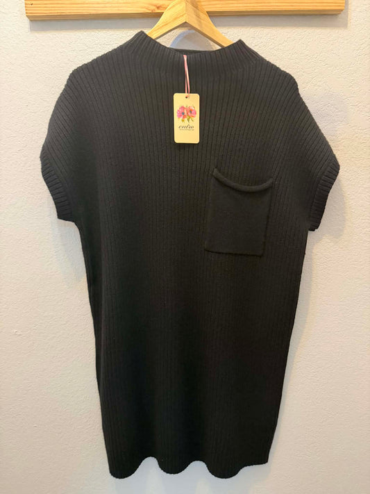 Entro Mock Neck Short Sleeve Sweater Dress