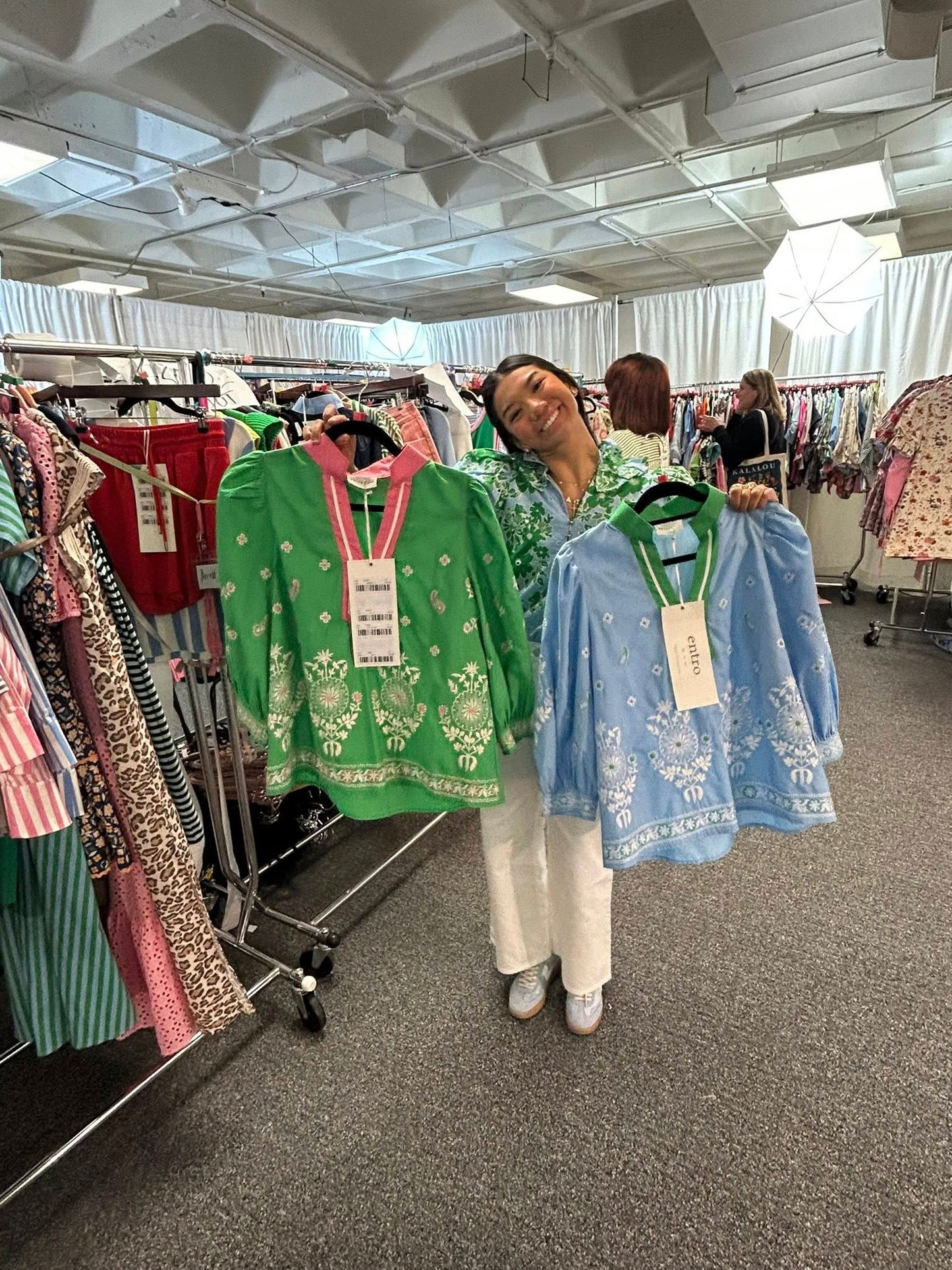 Entro Floral Embroidery Caftan Top