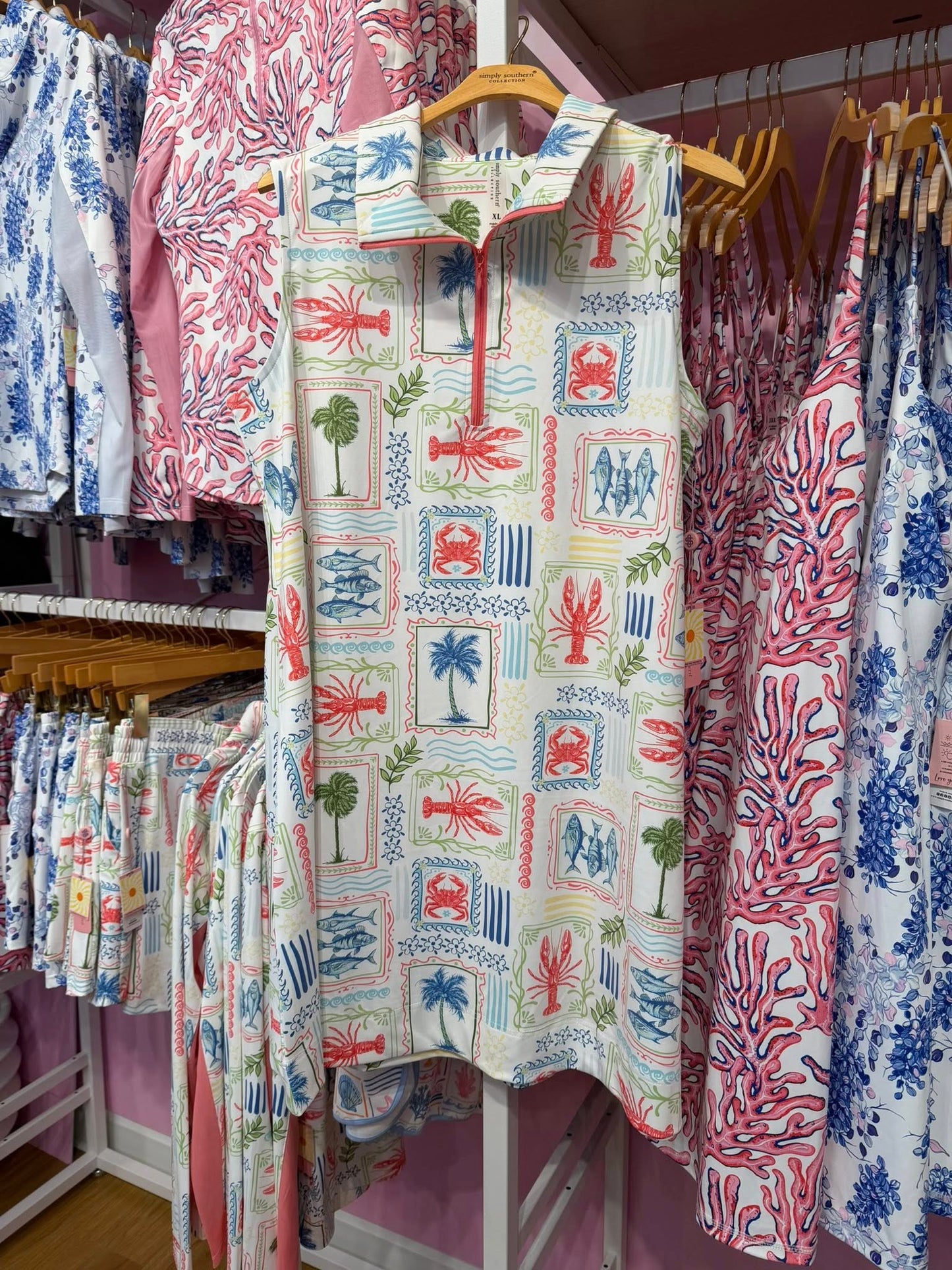 Simply Southern UPF Zip Dress - Sea Patch