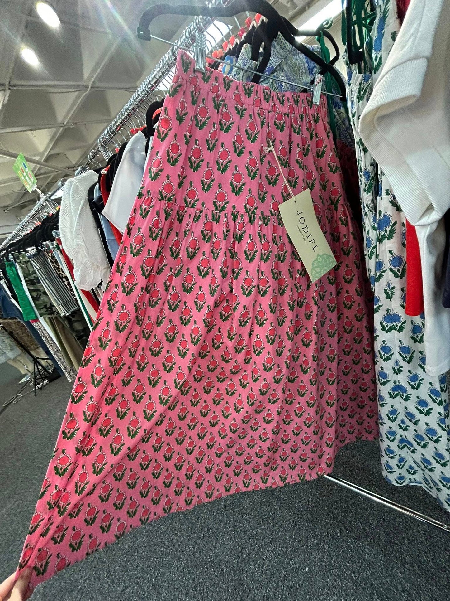 Jodifl Block Floral Print Maxi Skirt