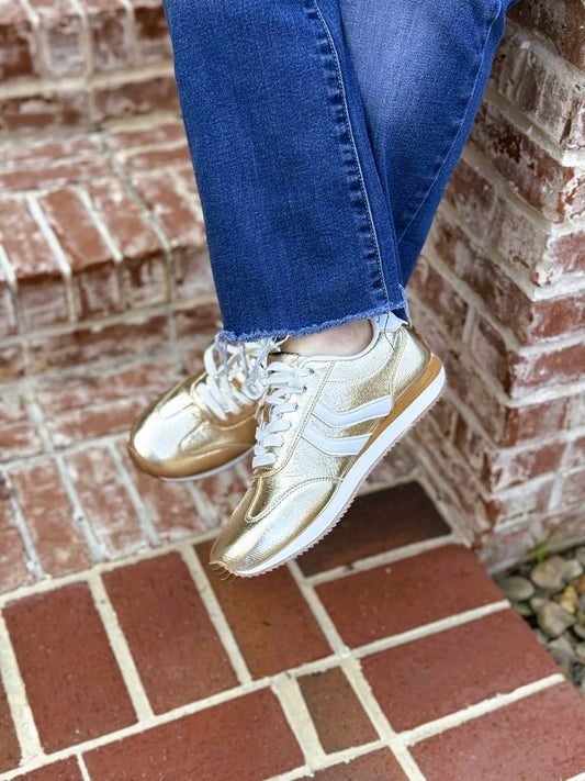Corkys Kickoff Gold Metallic Sneakers
