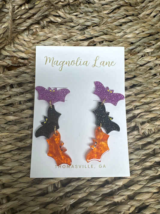 GS Acrylic Bat Earrings