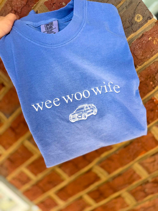 Wee Woo Wife Comfort Color Tee - Police