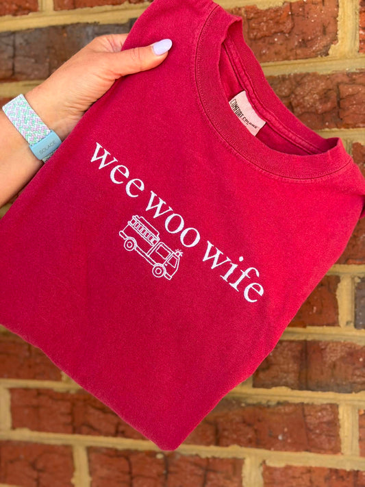 Wee Woo Wife Comfort Color Tee - Firefighter