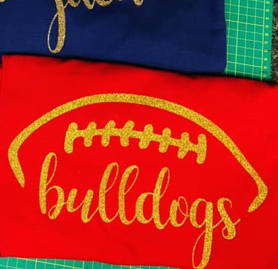 Heat Press Shirt - Glitter Cursive Football Teams