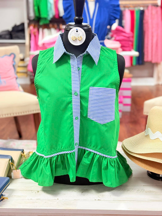 Entro Sleeveless Top with Stripe Pocket