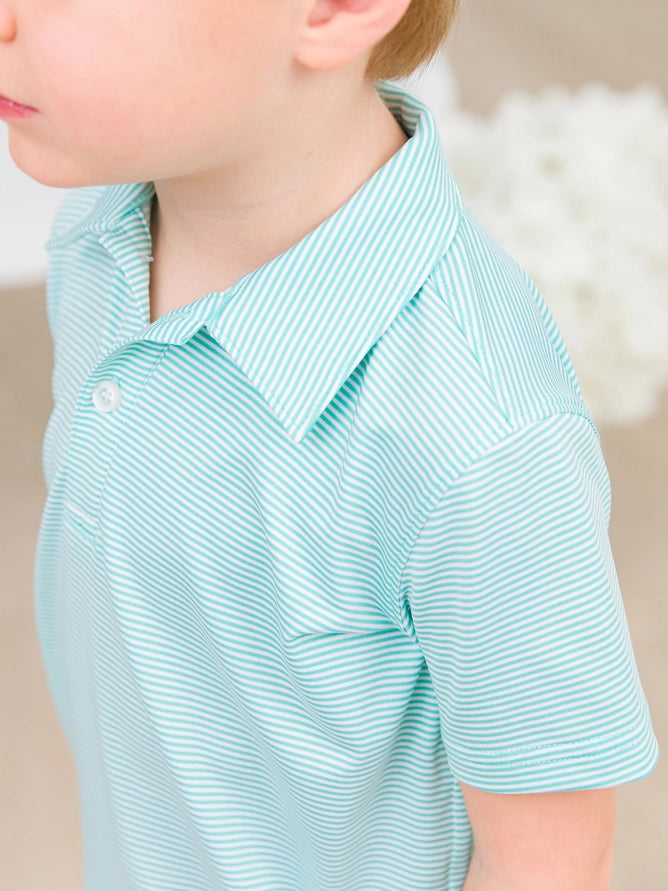 Rugged Butts Green Stripe Polo