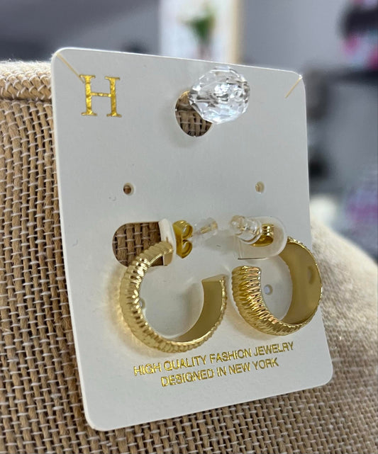 GS Textured Brass Hoops