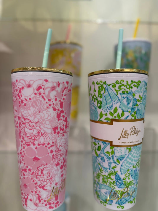 Lilly Pulitzer Straw Tumbler