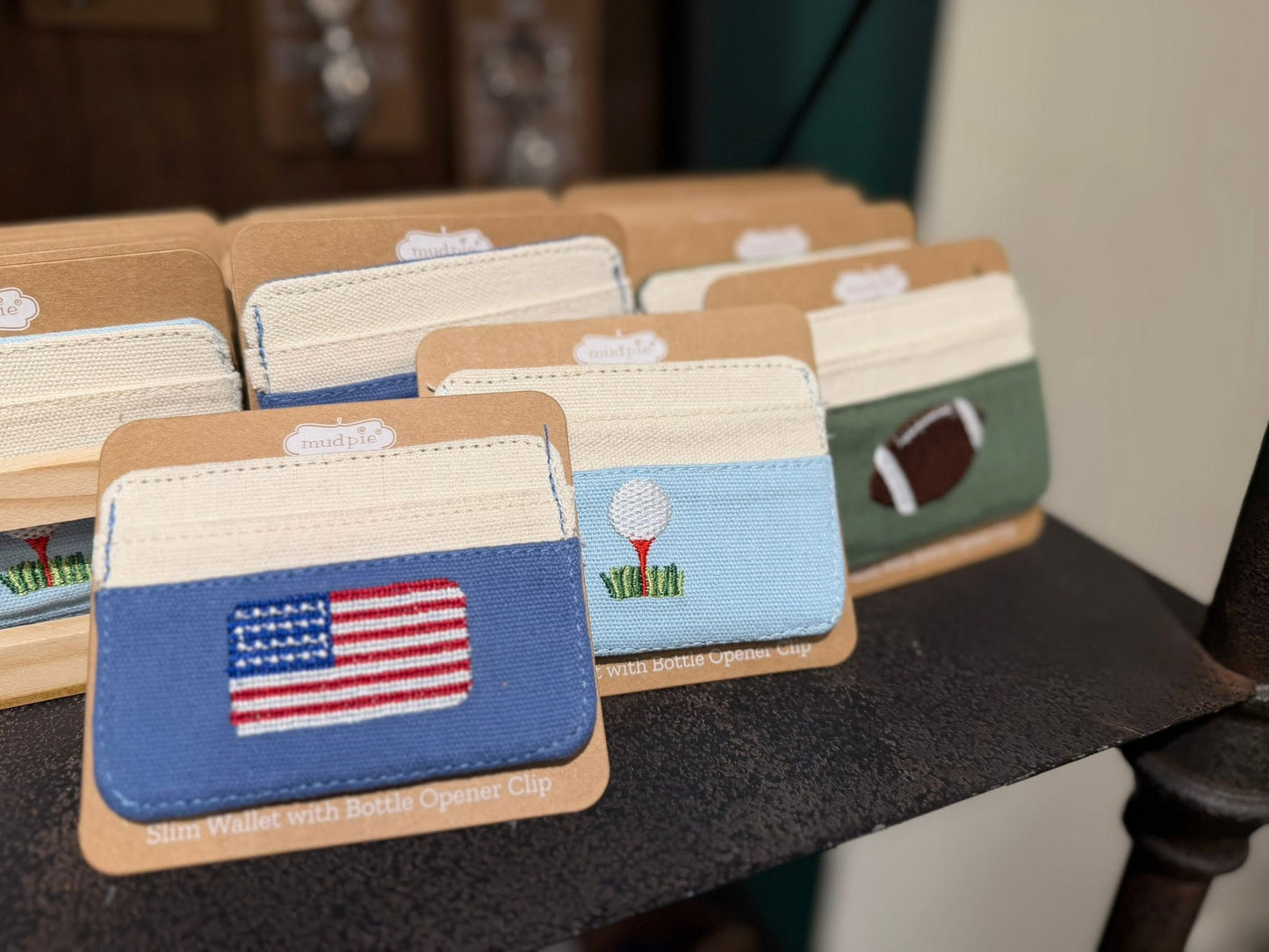 Mudpie Men's Embroidered Slim Wallet