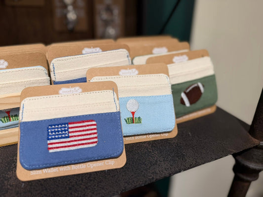 Mudpie Men's Embroidered Slim Wallet