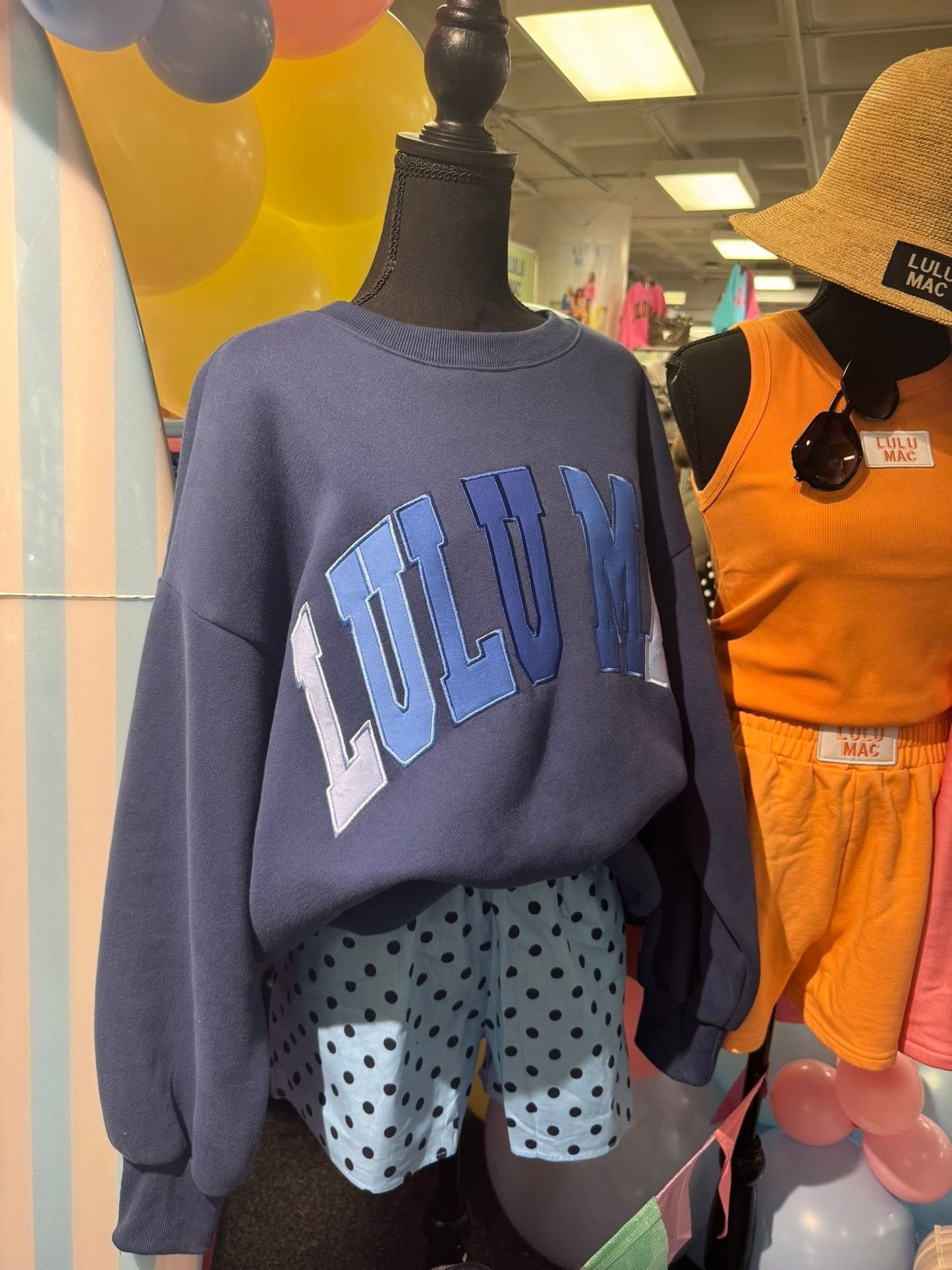 LULU MAC Navy Sweatshirt - Multi Stitch