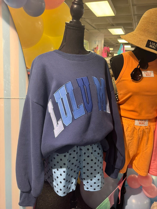 LULU MAC Navy Sweatshirt - Multi Stitch