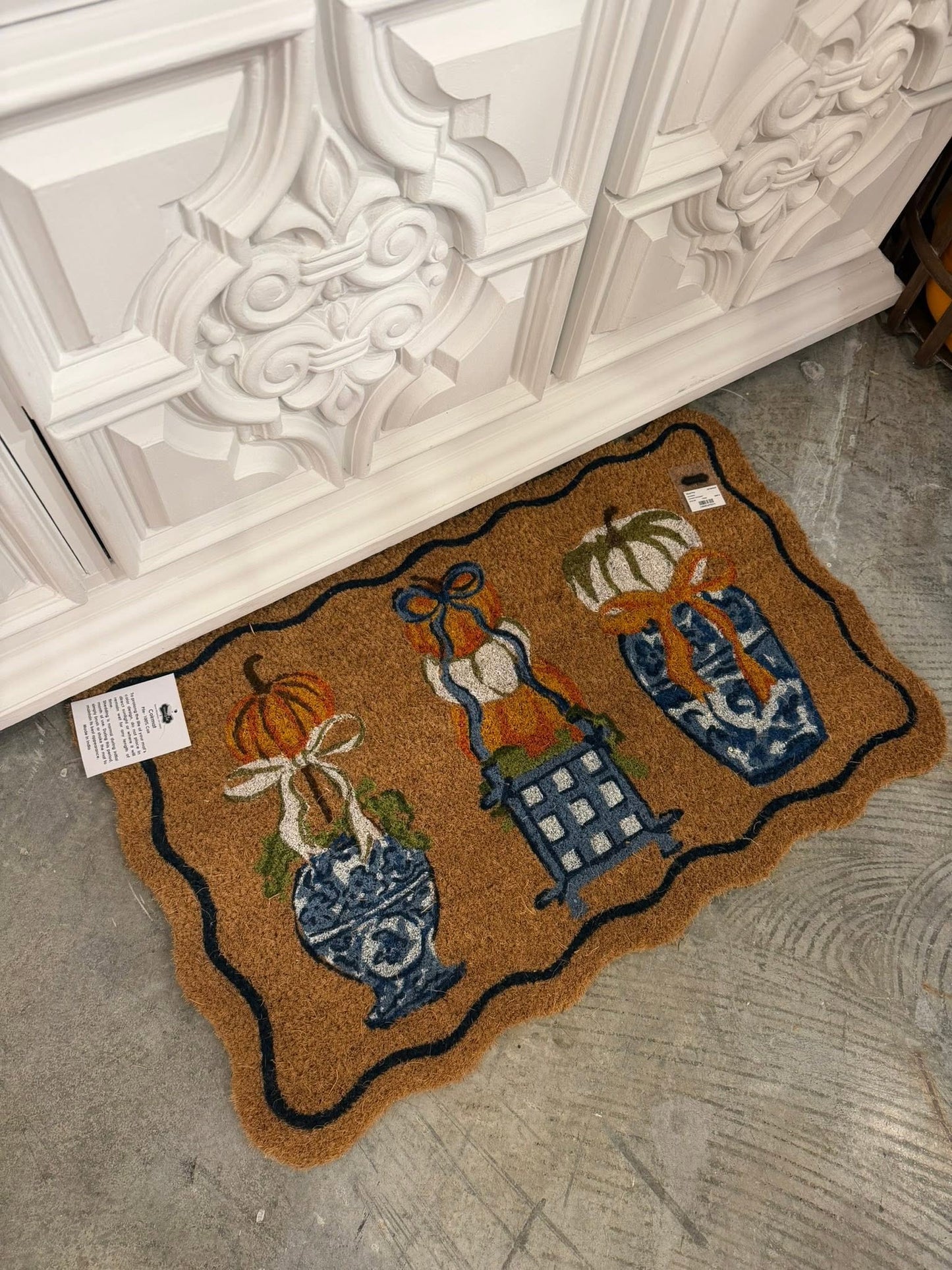 Mudpie Pumpkin Topiary Doormat