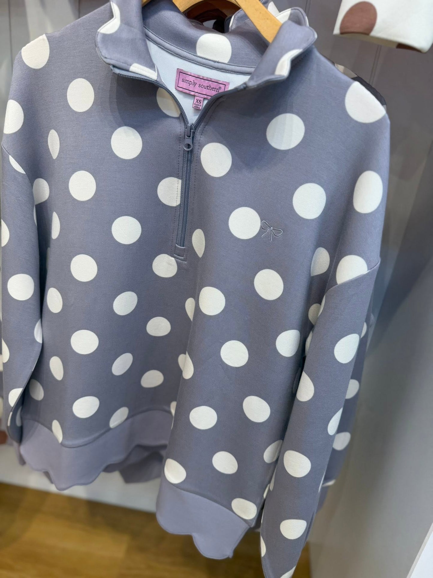 Simply Southern Scallop Dot Pullover