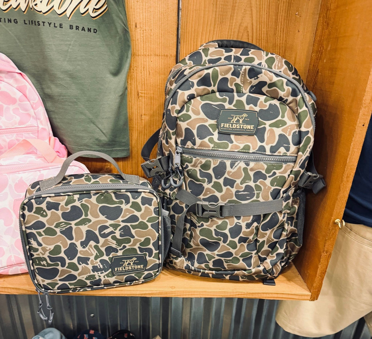 Fieldstone Backwoods Camo Backpack & Lunchbox