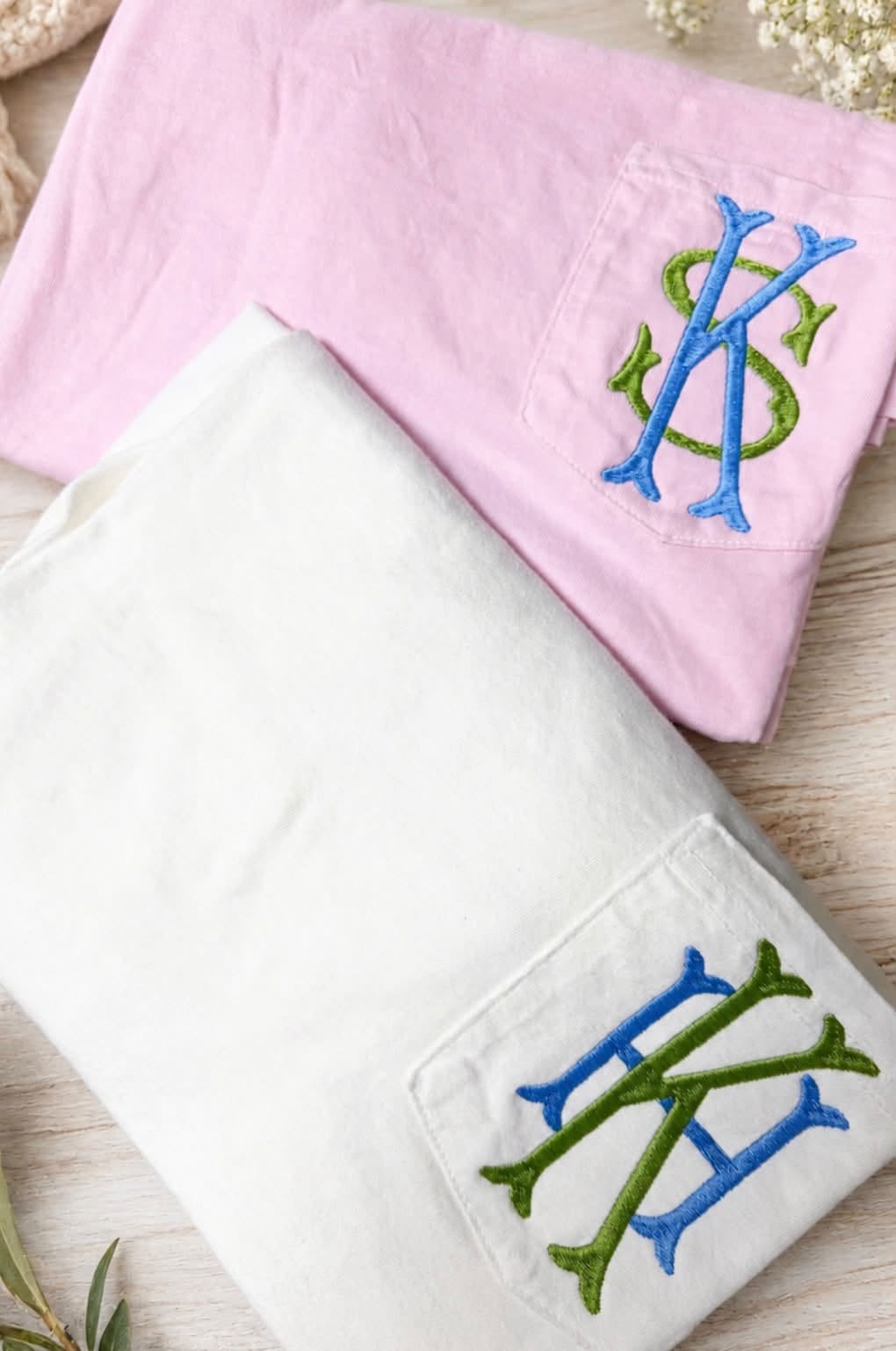 2 Letter Monogram Comfort Color Tee