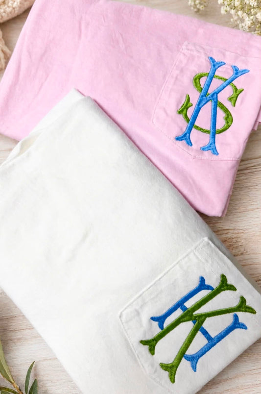 2 Letter Monogram Comfort Color Tee