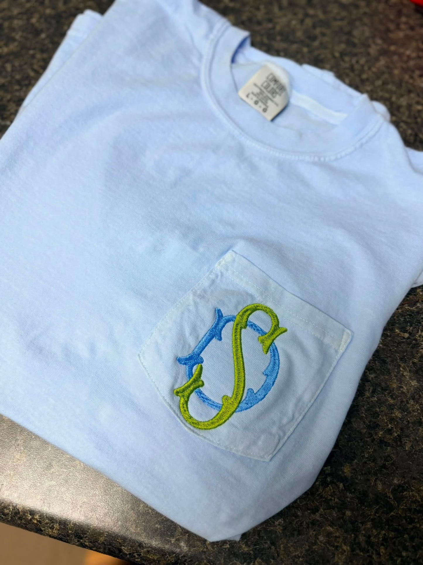 2 Letter Monogram Comfort Color Tee