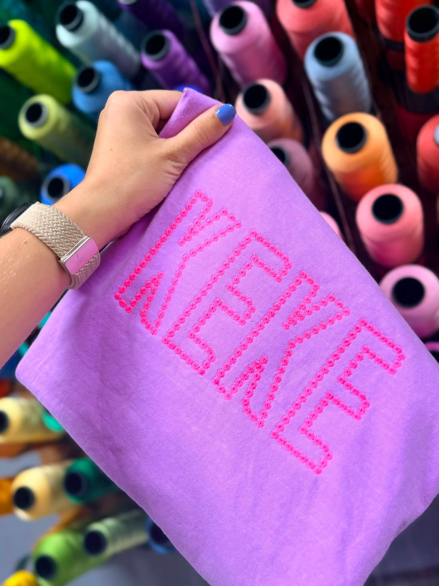Neon Violet w/Neon Pink Name Comfort Color