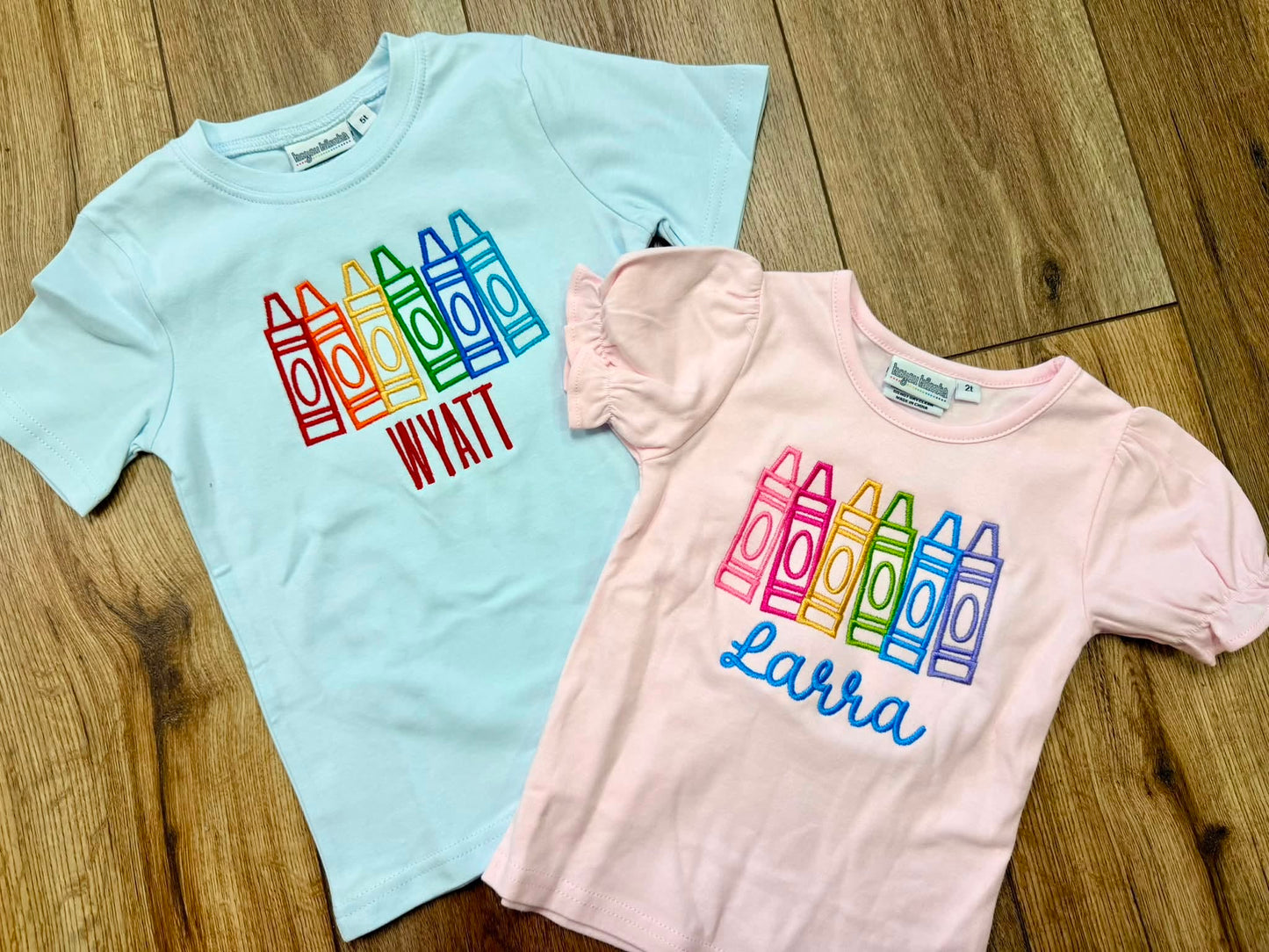 Crayon Embroidery Design Shirt