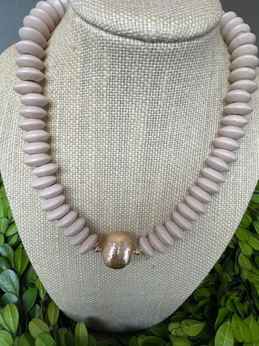 GS Wooden Bead Necklace