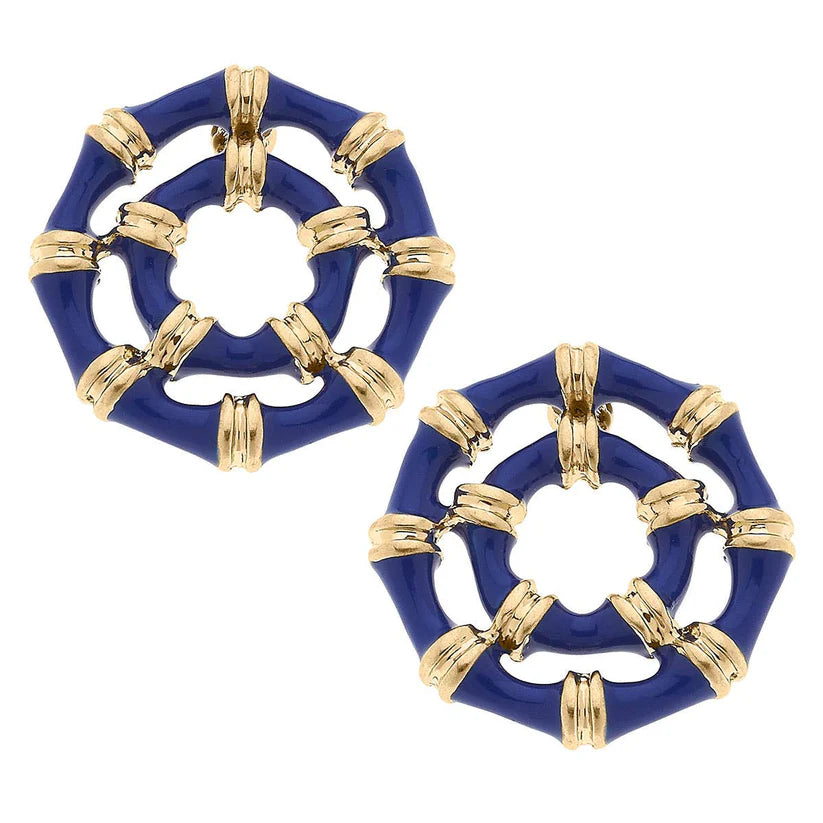 Canvas Lilly Bamboo Stud Earrings