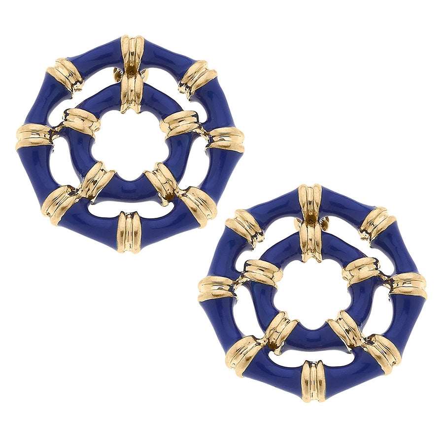 Canvas Lilly Bamboo Stud Earrings