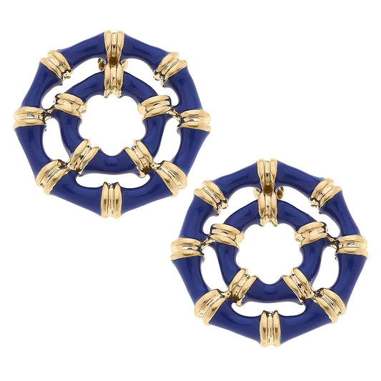 Canvas Lilly Bamboo Stud Earrings