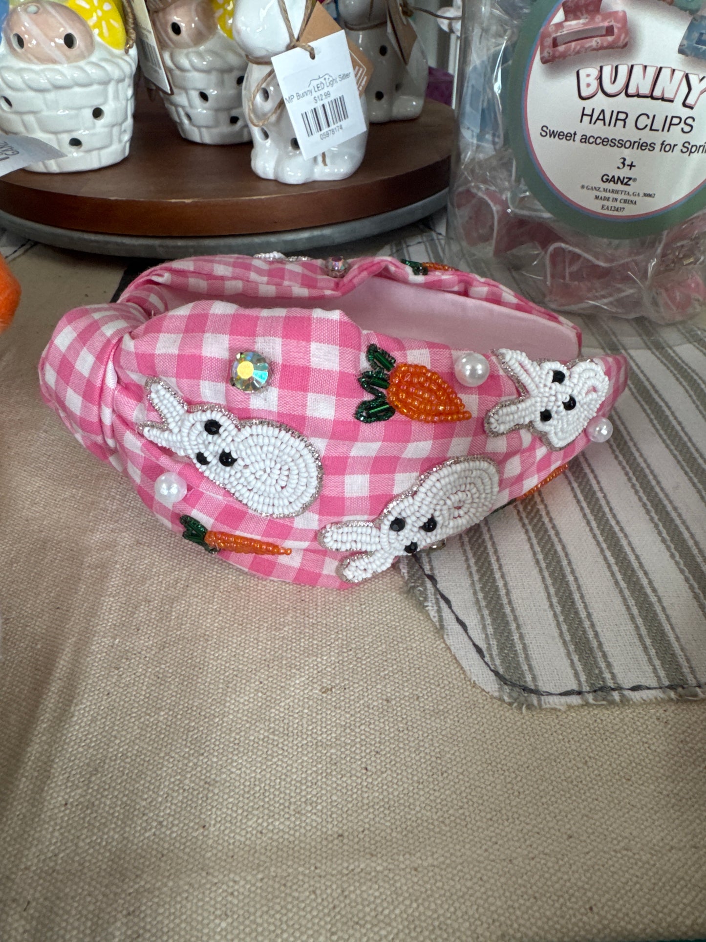 GS Gingham Easter Bunny Headband