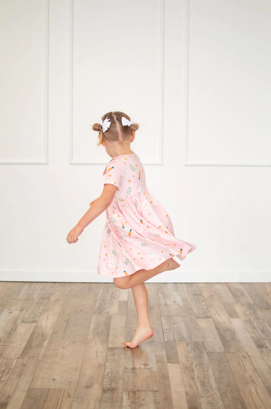 Toddler Twirl Dress - Pink Carrots