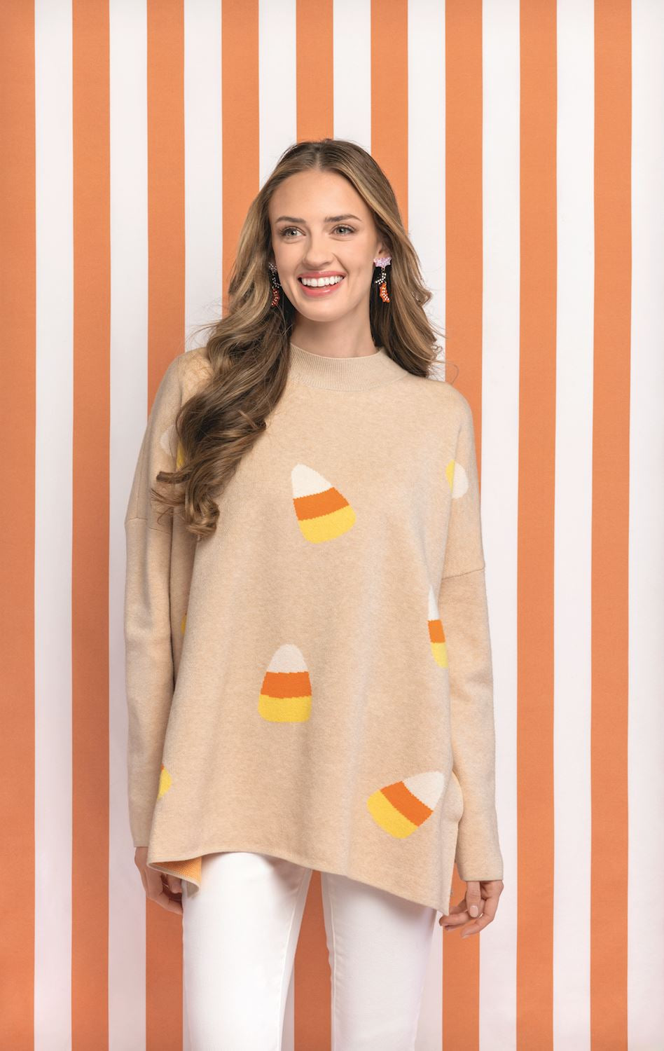 Mudpie Candy Corn Jacquard Sweater