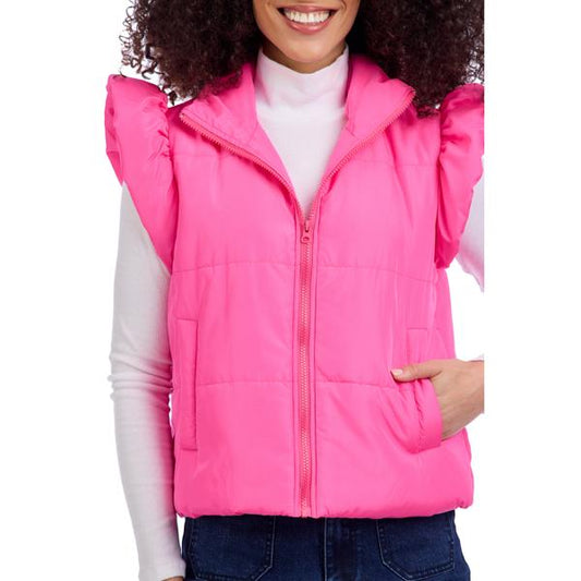 Mudpie Lile Ruffle Quilted Vest