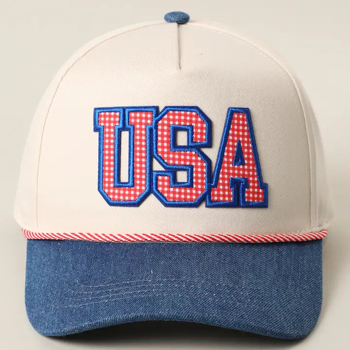 USA Gingham Patch Hat